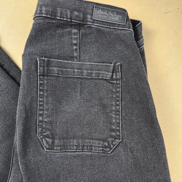 Nicole Miller Nomad Super High Rise Wide Leg Pants Size 8 Black Cropped - Picture 4 of 9